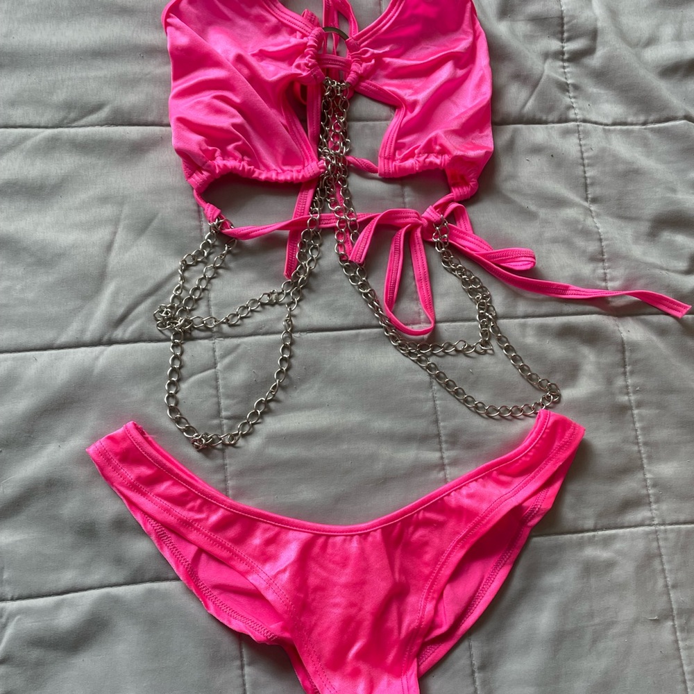 Hot pink two piece set